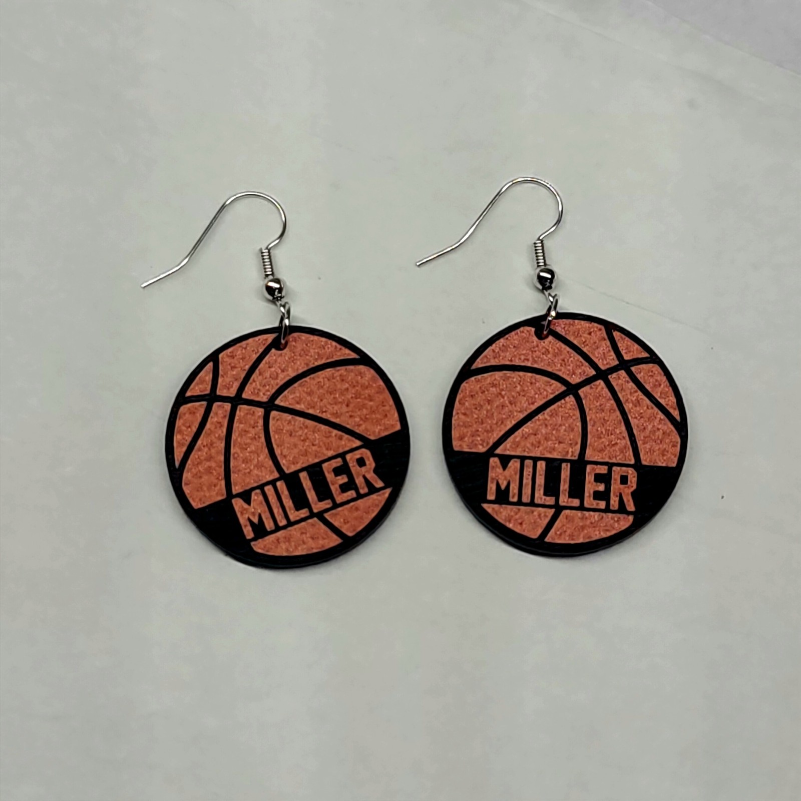 Basketball earrings personalized with Miller
