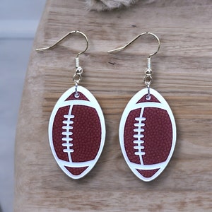 Football earrings by The Messy Woodworker