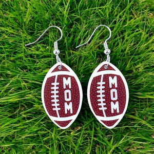 Football mom earrings by The Messy Woodworker